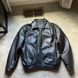 Dark brown leather bomber Men’s jacket